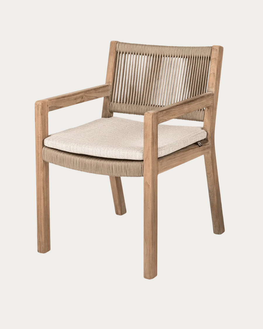 Chaise de jardin avec accoudoirs MARIO Rope