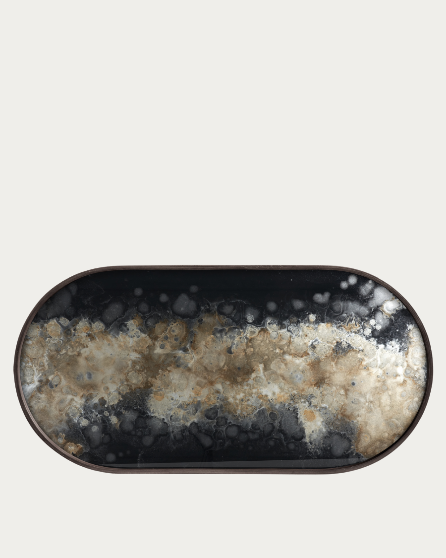 Glass tray CLASSICS Black Organic Oblong - 71x36