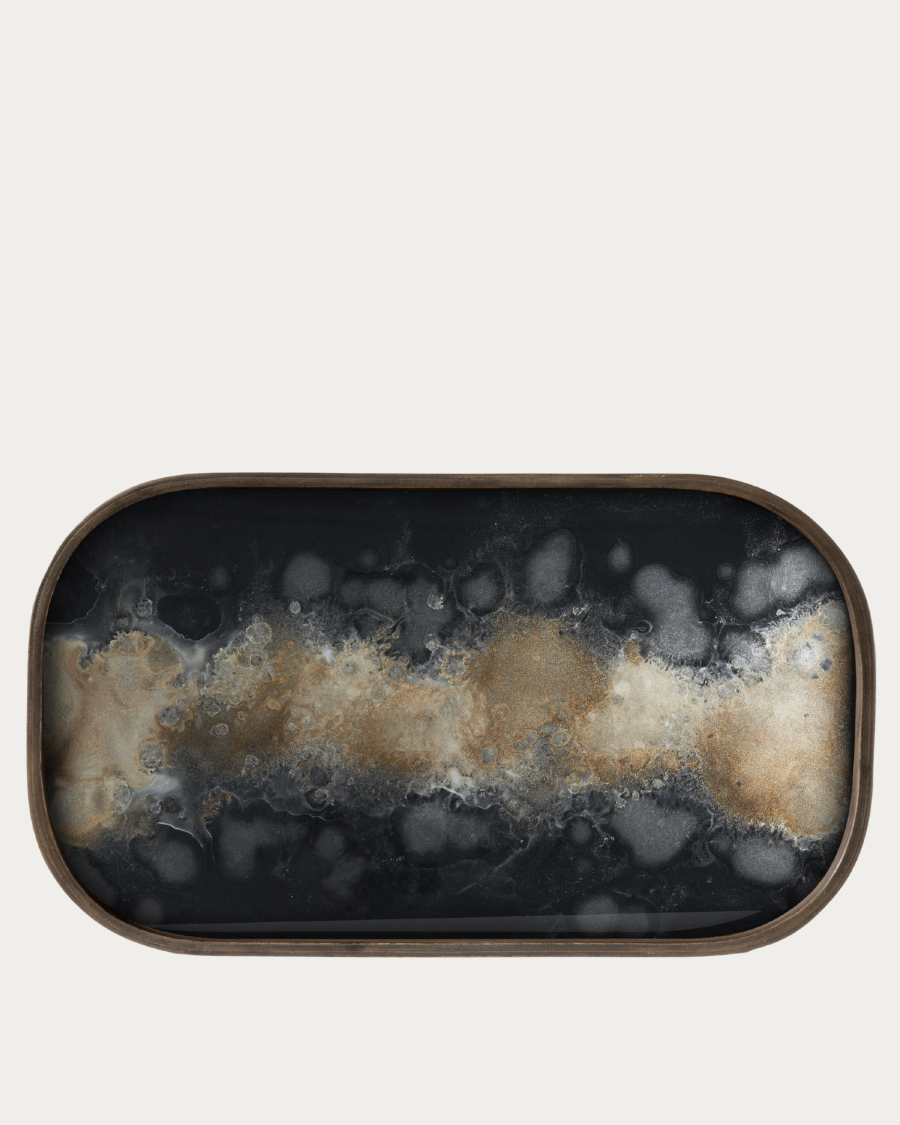 Glass tray CLASSICS Black Organic - 42x24