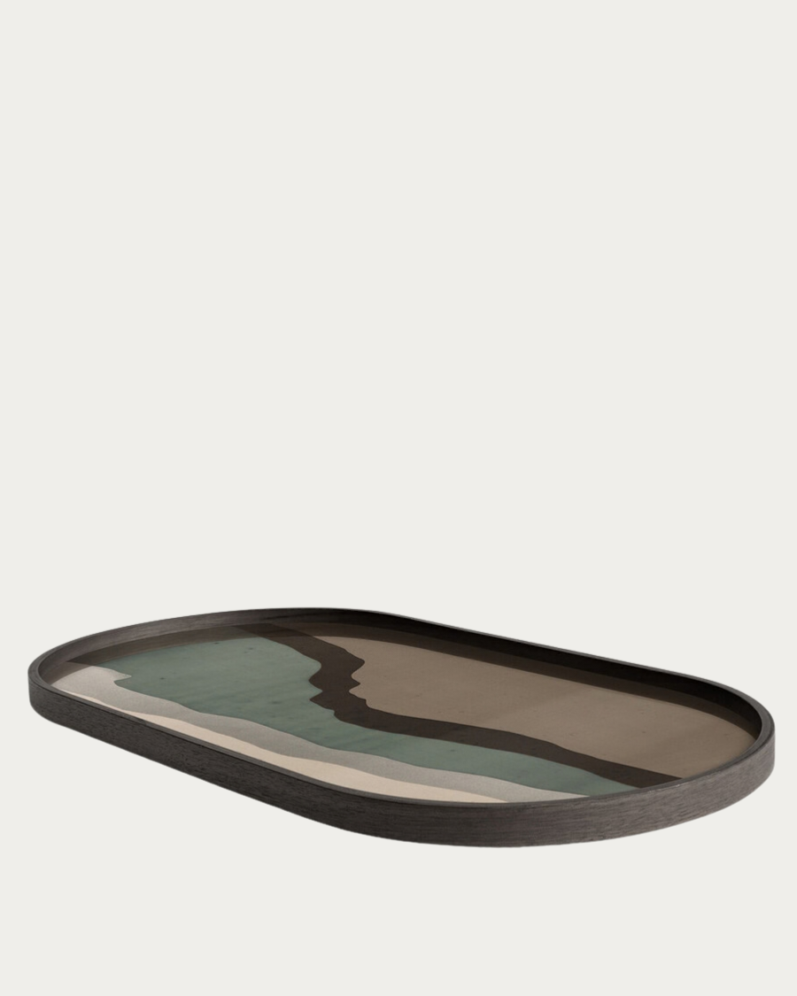 Glass tray WABI SABI Graphite Oblong - 71x36