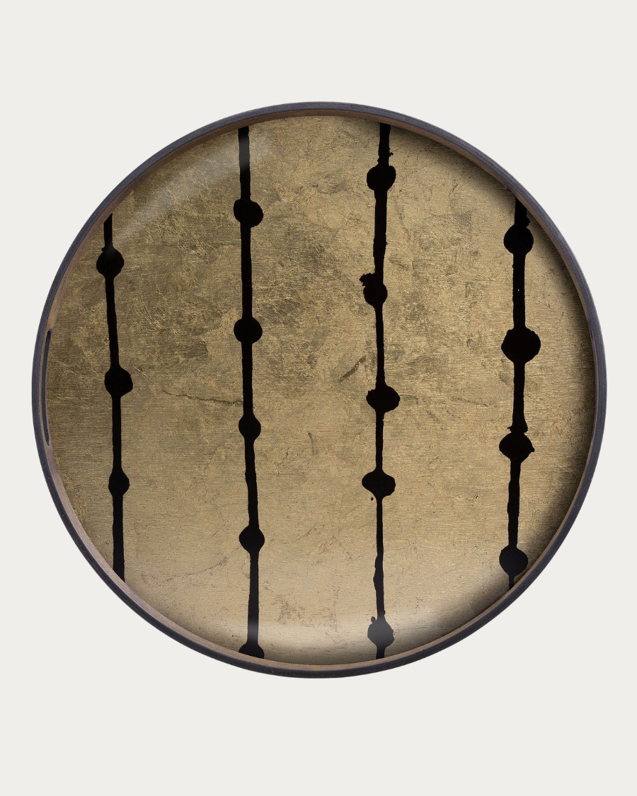 Tray GILDED LAYERS BROWN DOTS - Ø48