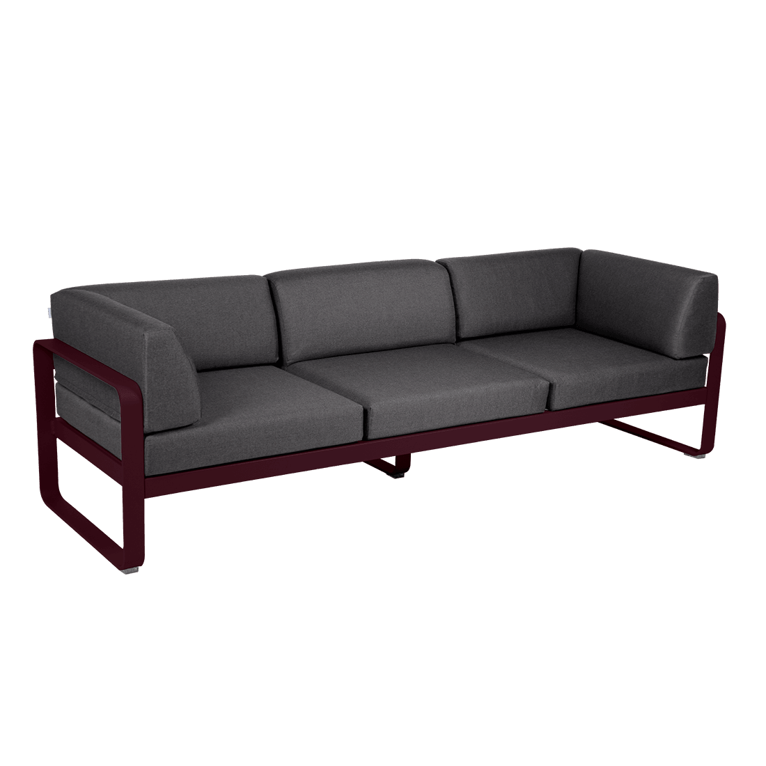 Canapé de jardin BELLEVIE - 3 places avec coussins latéraux