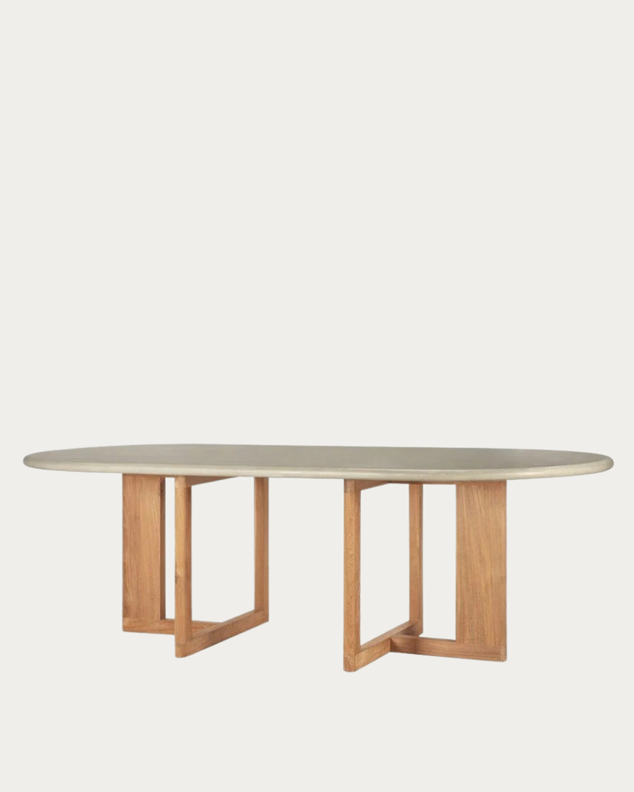 Ethnicraft TRESTLE Table de jardin grande, oblongue, pour 8 personnes dans le jardin