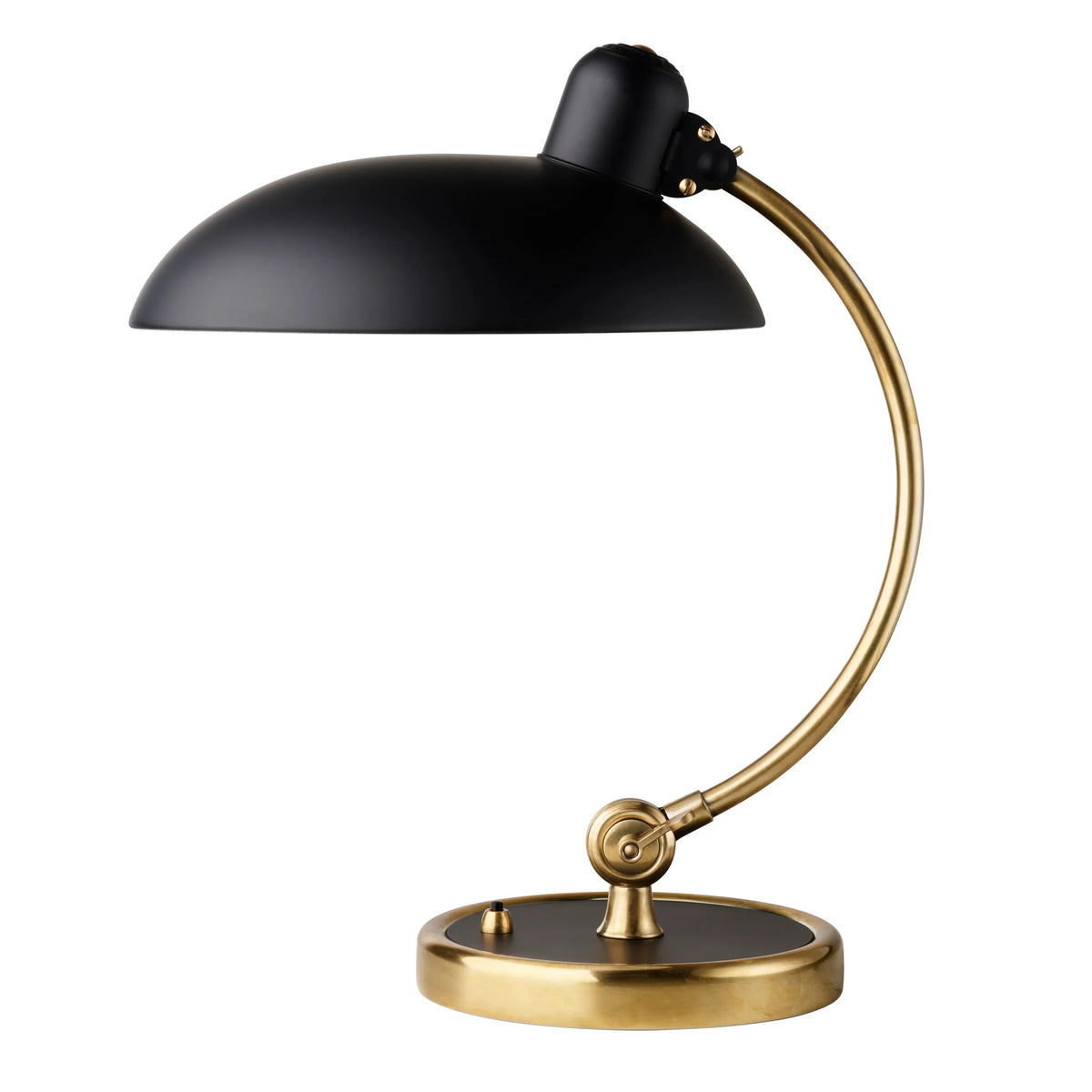 Fritz Hansen KAISER IDELL 6631-T Table Lamp with a matte black finish and brass accents