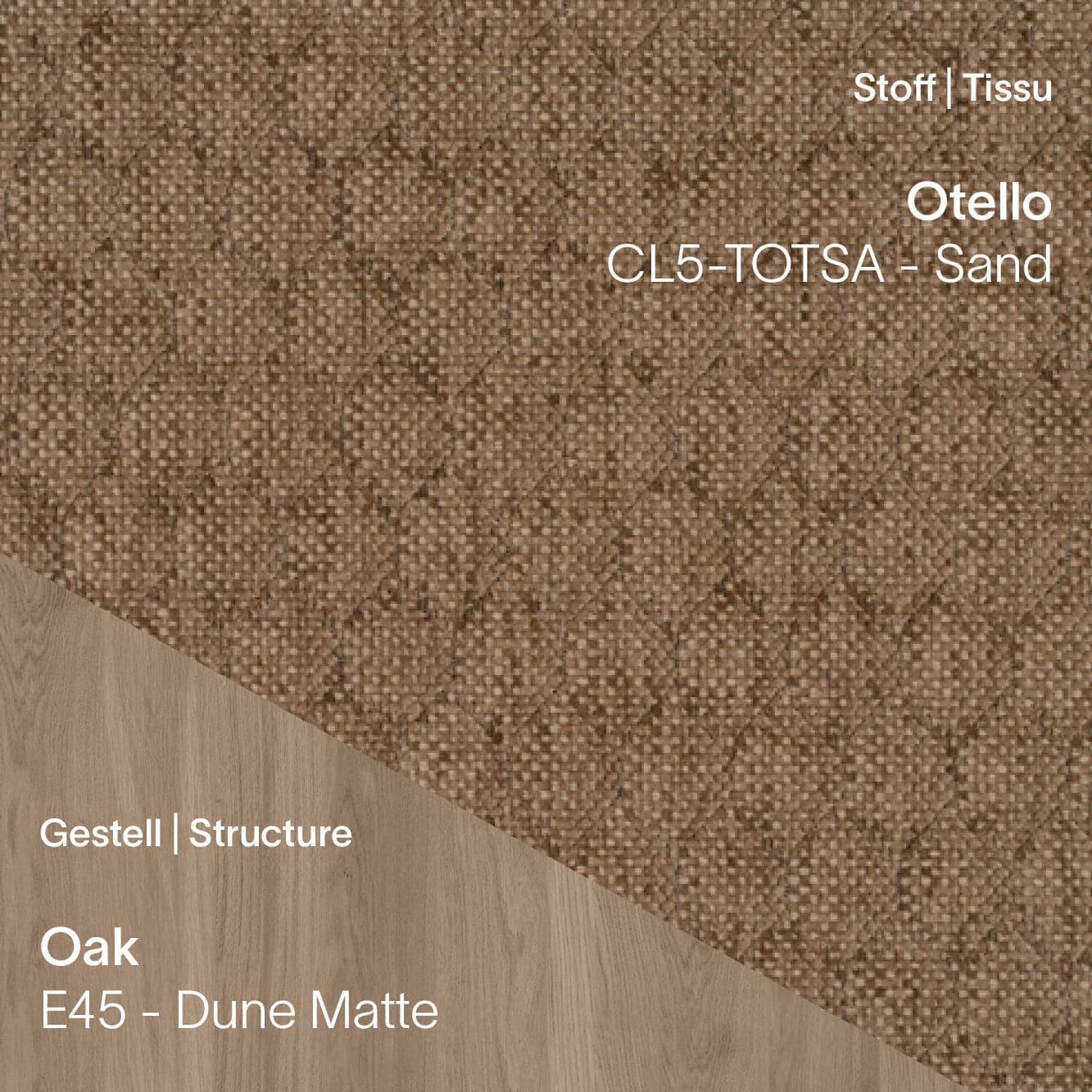 Stuhl CUORI – Otello CL5 Sand kombiniert mit Eiche Dune Matte Beinen (E45)
