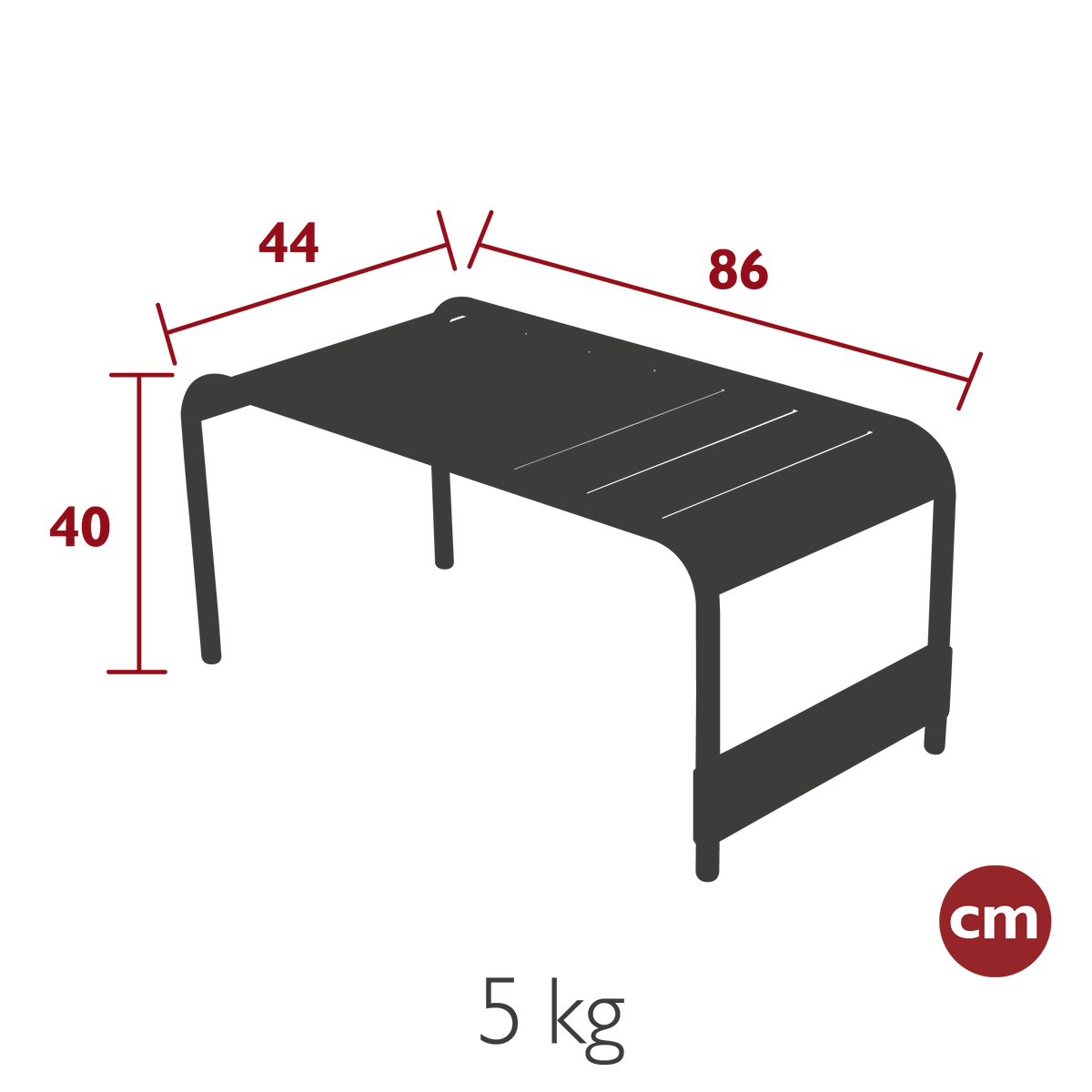 Table basse LUXEMBOURG - 86 x 44
