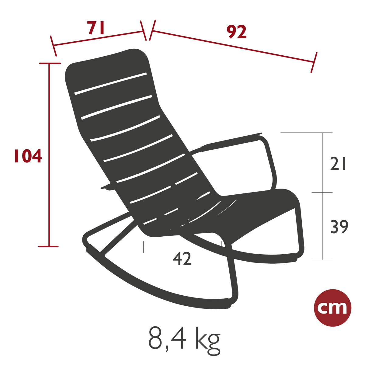 Fauteuil à bascule LUXEMBOURG