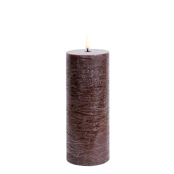 Kerze PILLAR RUSTIC LED Uyuni Brown Ø7.8 x 20.3cm | Piffany | Homestorys