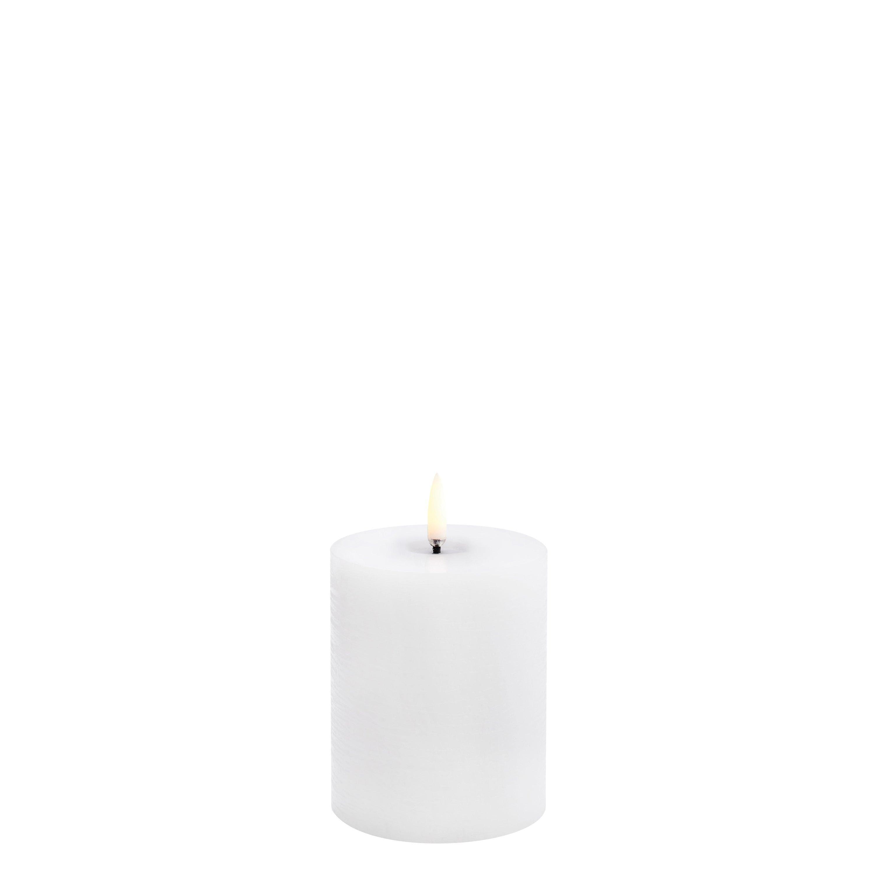 Kerze MELTED PILLAR SMOOTH LED Uyuni - Nordic White Ø5x2.8cm | Piffany | Homestorys