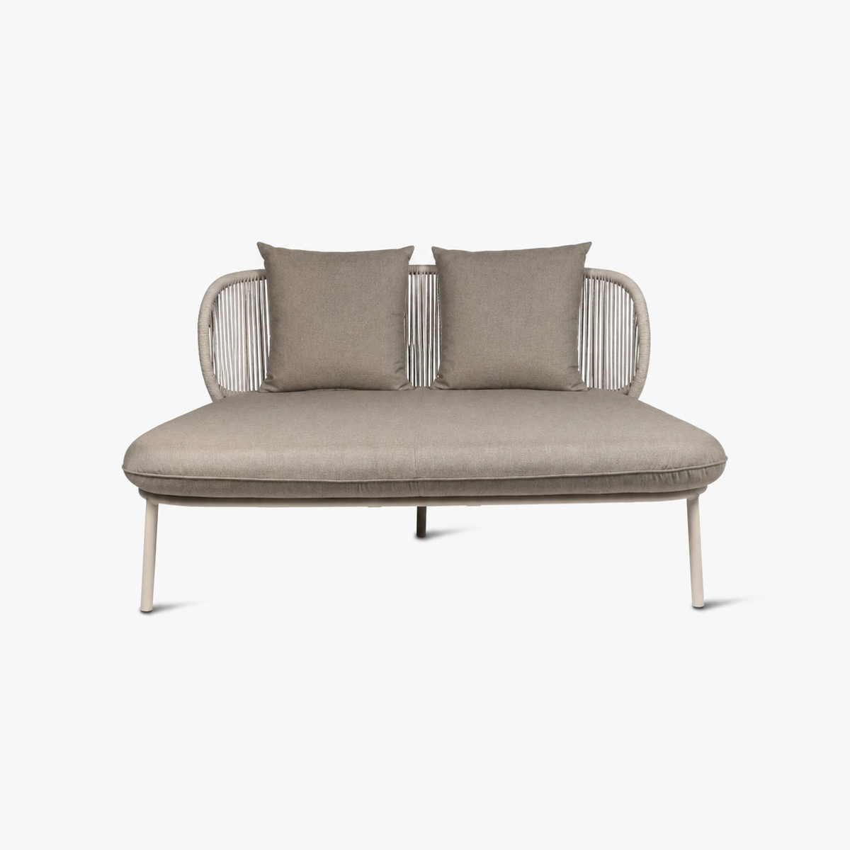 Chaise longue KODO de Vincent Sheppard, couleur Dune White, avec Coussins Grey Almond