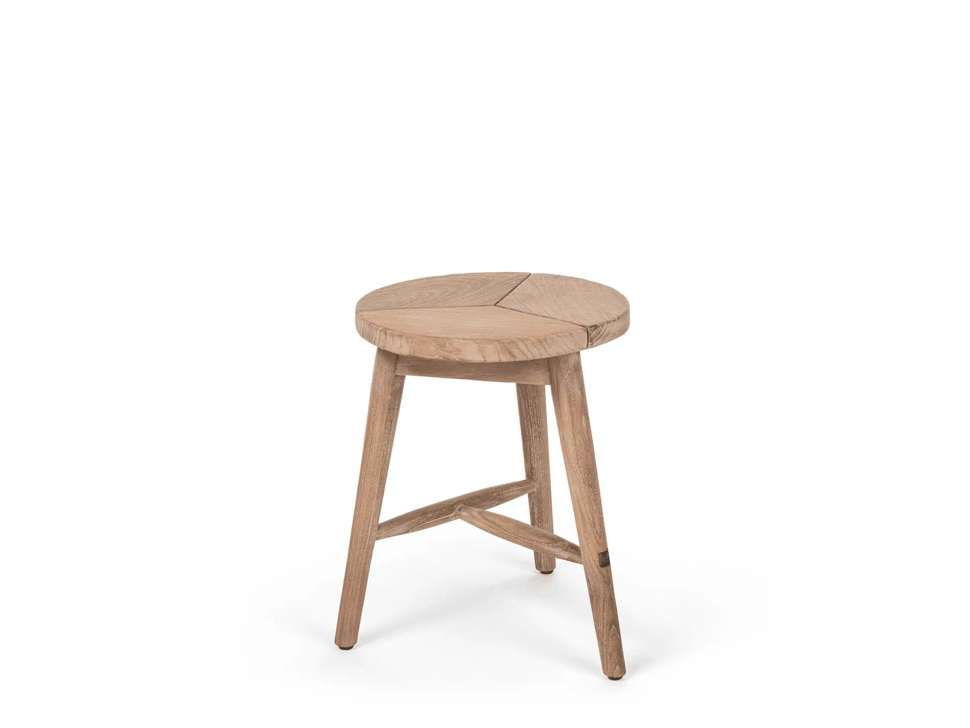 Asti stool by Gommaire - solid teak, cubic shape, clear and modern, small