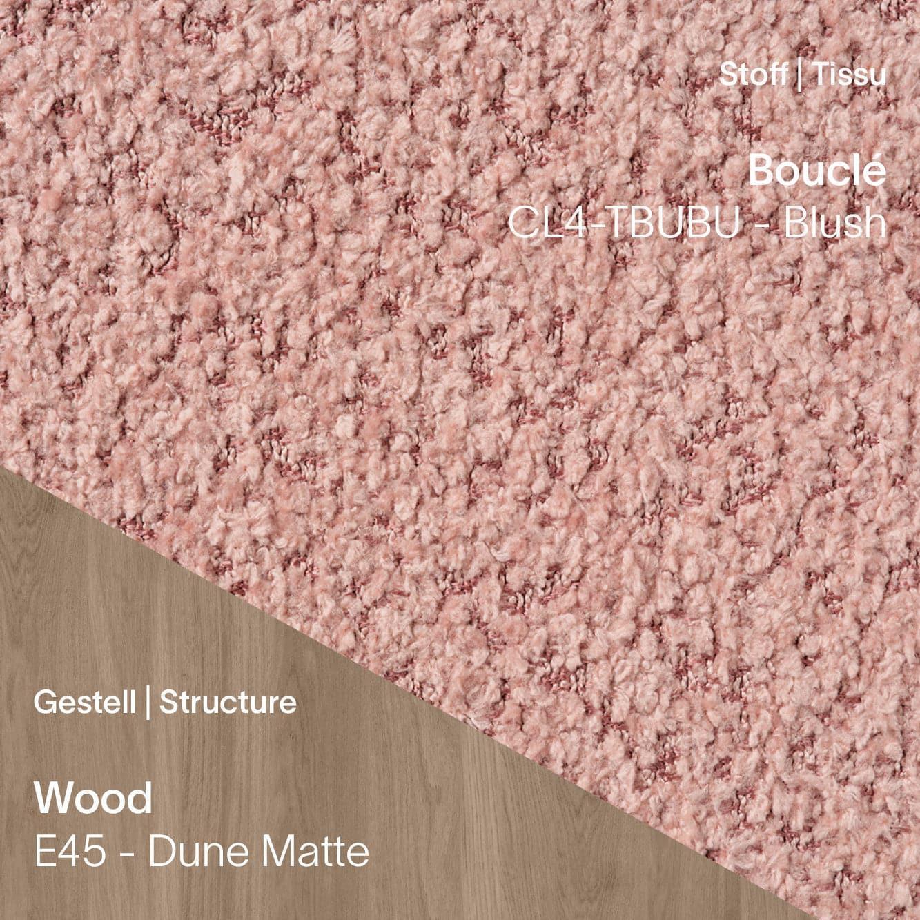 CUORI von Mobitec – Bouclé CL4 Blush kombiniert mit Eiche Dune Matte Beinen (E45)