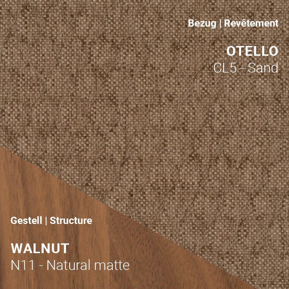Mobitec CUORI in Otello CL5 Sand mit N11 Walnussbeinen in Natural Matte Ausführung