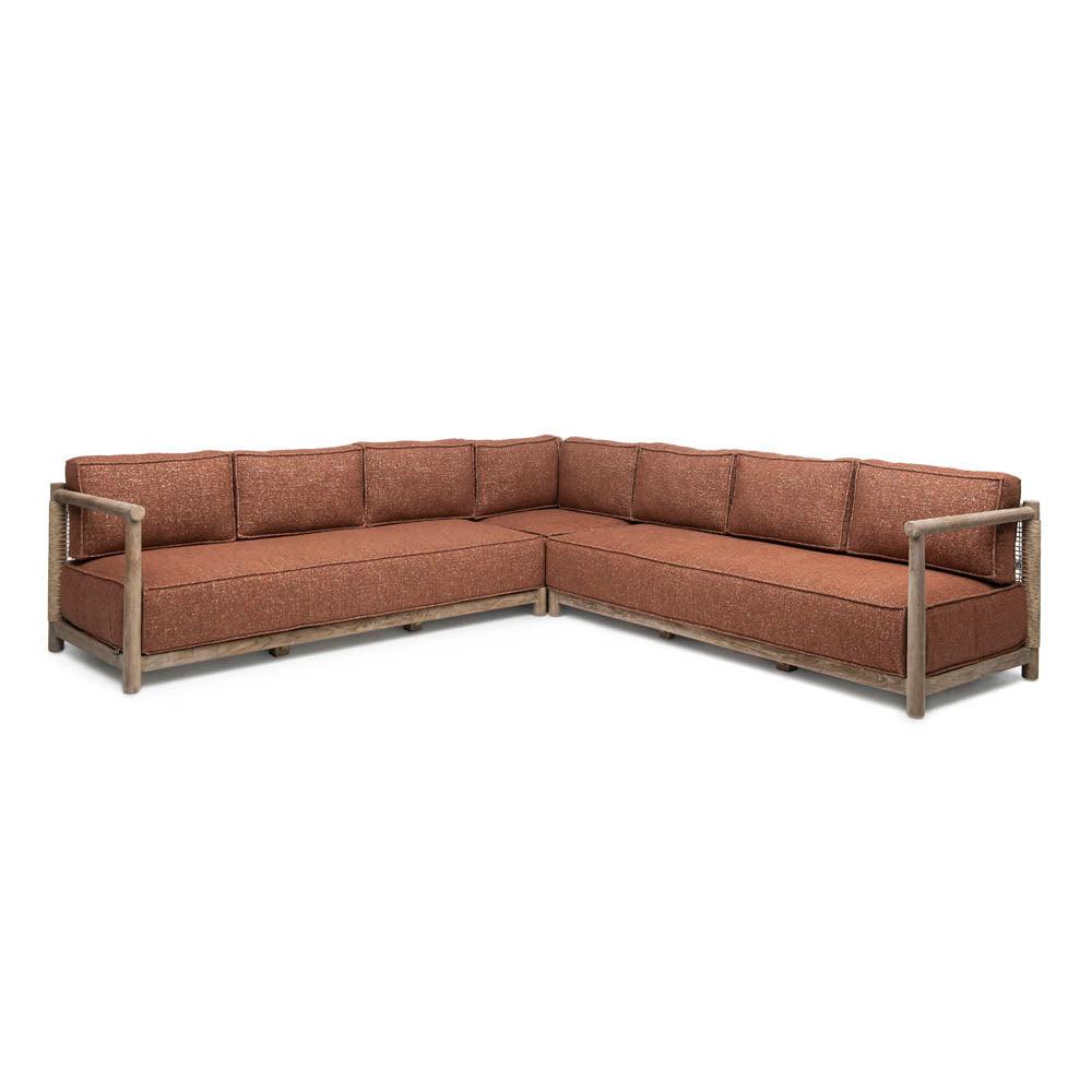 Gommaire - Gartensofa L Form MIEKE - G711-PE-NAT-KNELOUT-LUX19 | Homestorys