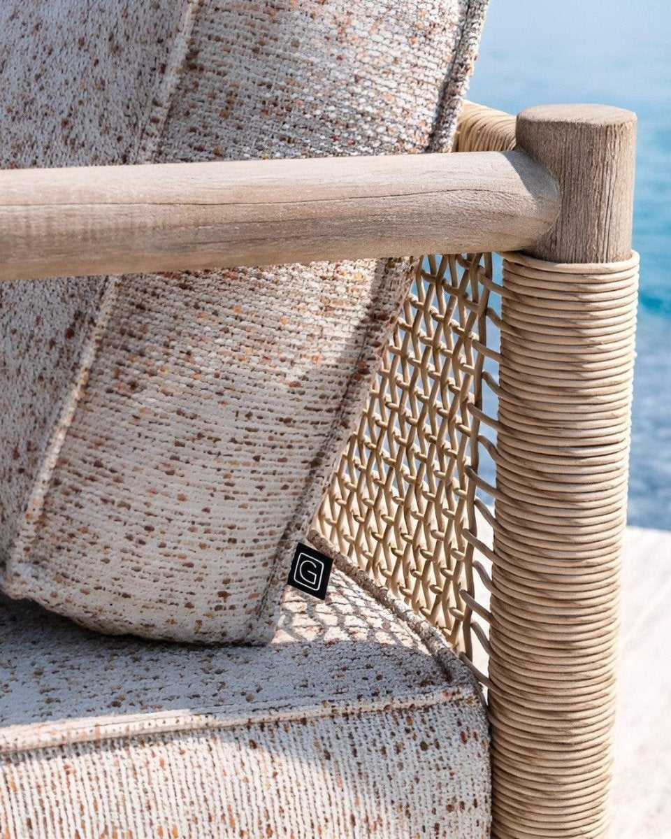 Gommaire - Gartensofa L Form MIEKE - G711-PE-NAT-KNELOUT-LUX19 | Homestorys