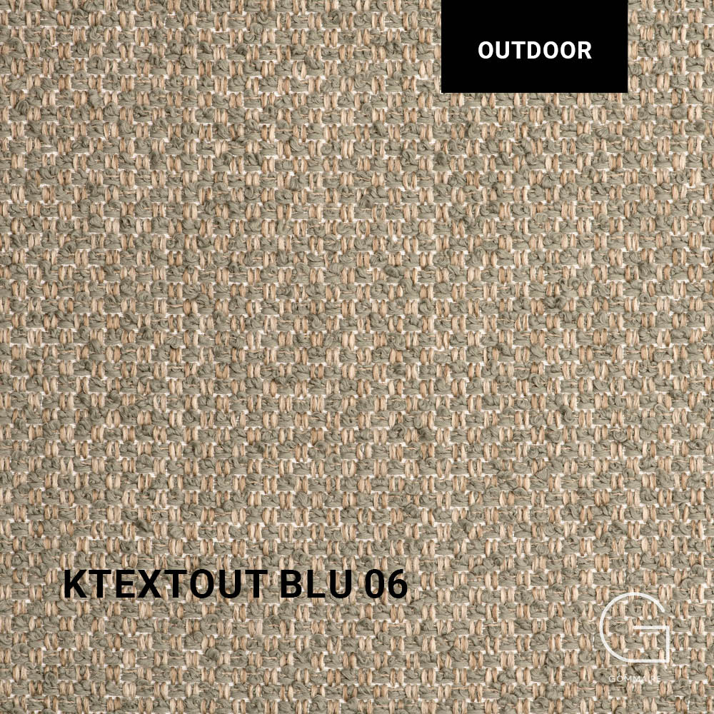 Gartensessel LOUNGE CAROL von Gommaire mit KTexout BLU 06 – wetterfester Loungestuhl mit dezenter Farbgebung und robuster Oberfläche