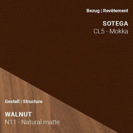 Mobitec KNUT C0110 in Kunstleder Mokka mit Nussbaum Natural – hochwertiger Esszimmerstuhl mit Charakter