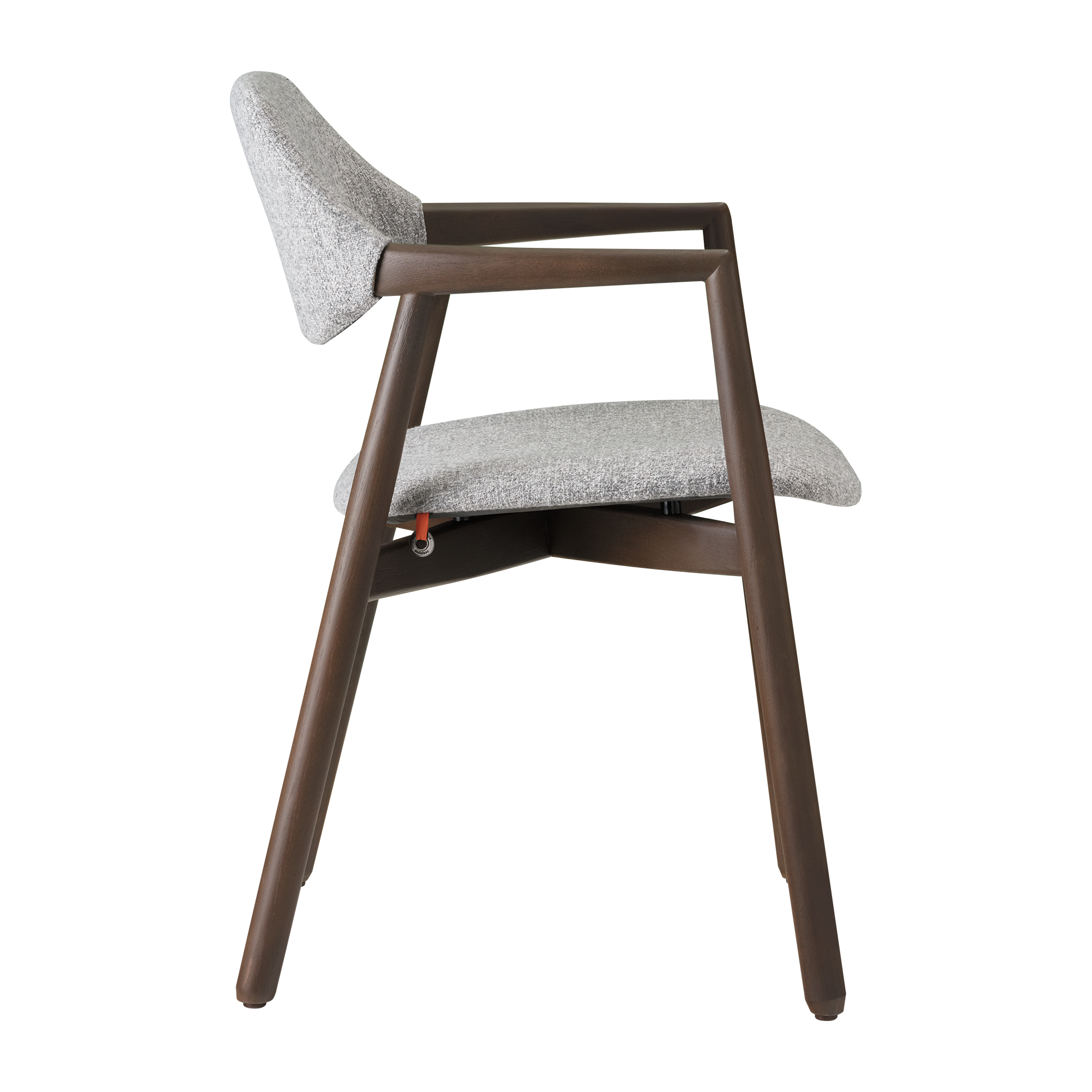 Seitliche Ansicht des Stuhls KNUT C0214 von Mobitec – komfortabler Neigungswinkel und modernes Profil