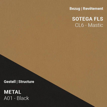 Mobitec Stuhl LOLA C3110 mit Bezug Sotega FLS CL6 Mastic und schwarzem Gestell A01