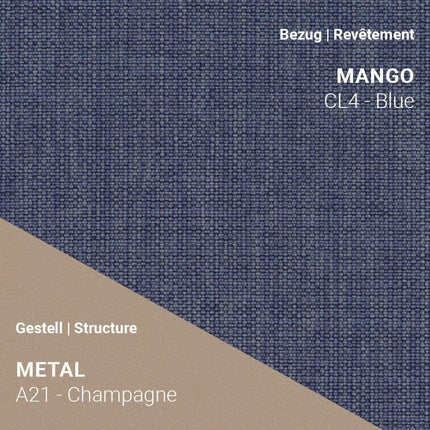 LOLA C3510 in Mango Blue mit A21 Champagne – auffällige Farbe stilvoll kombiniert