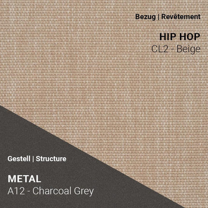 LOLA C3612 mit Hip Hop Beige und A12 Charcoal Grey – sanfter Farbton mit dunklem Gestell