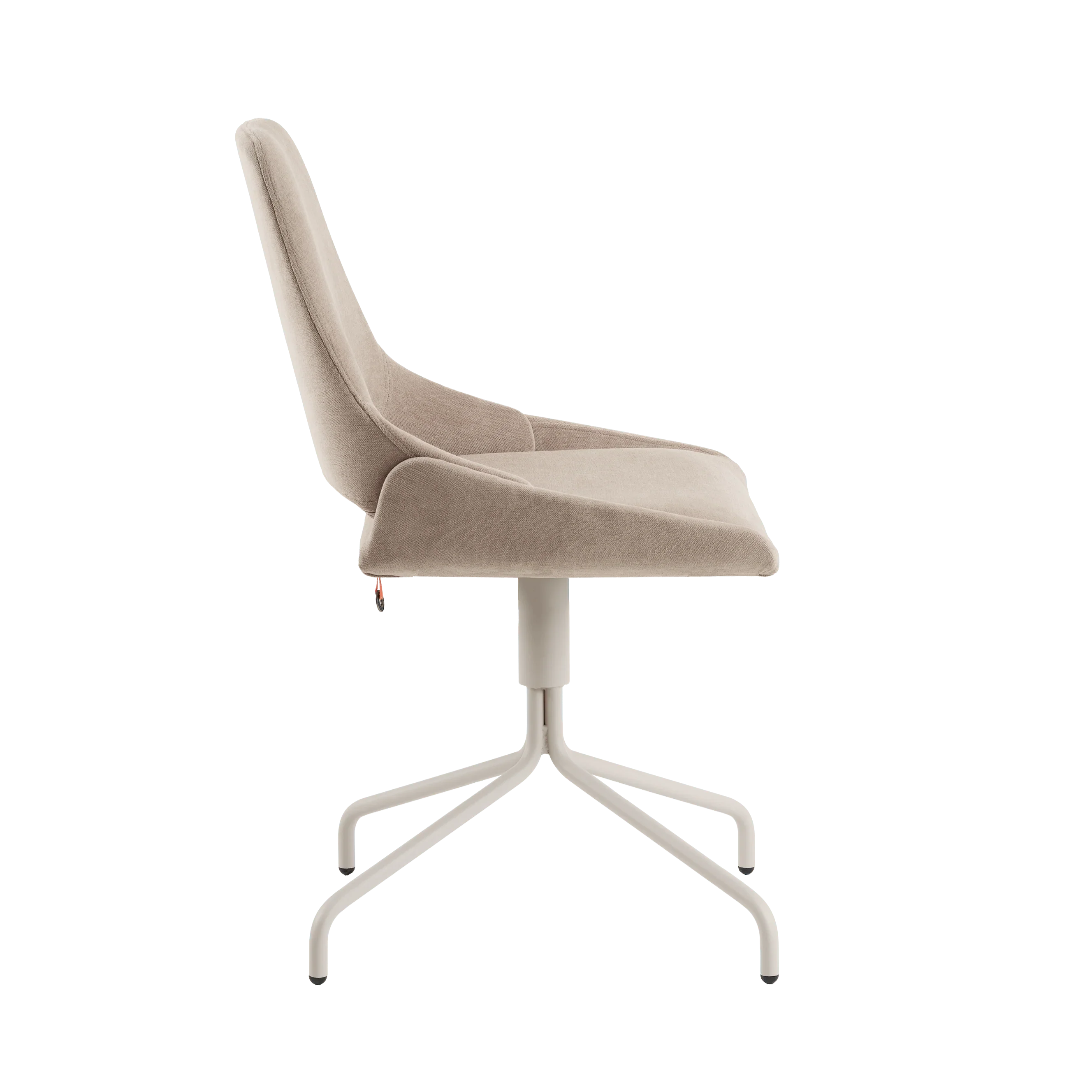 Drehbarer Stuhl LOTUS C1110 von Mobitec – Seitenansicht mit geneigter Rückenlehne und elegantem Metallgestell