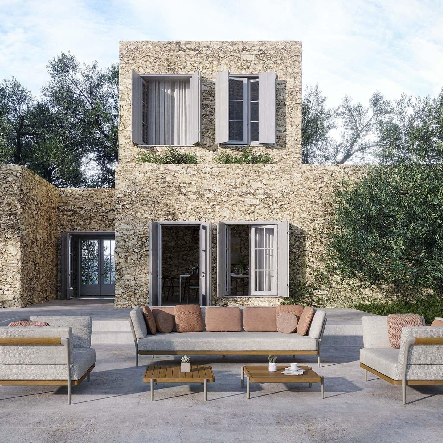 Tiefer Sessel FLOWS - Black/Teak Nero | Manutti | Homestorys