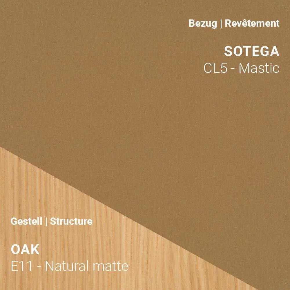 Armlehnstuhl MARGAUX C0312 in Sotega CL5 Mastic auf Eiche Natural Matte Gestell (E11)