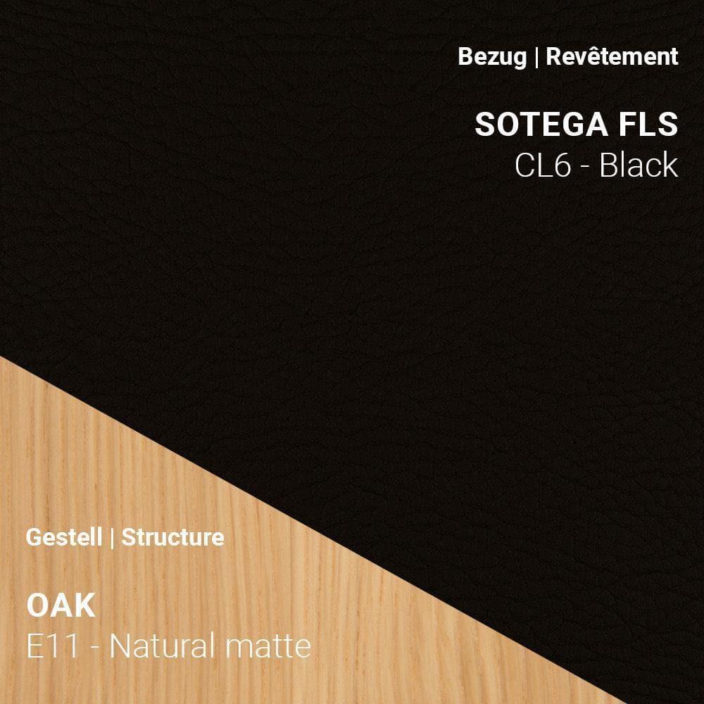 Mobitec NEO C0550 mit Stoff Sotega FLS Black und Eiche Natural Matte – stilvoller Kontrast für elegante Wohnbereiche