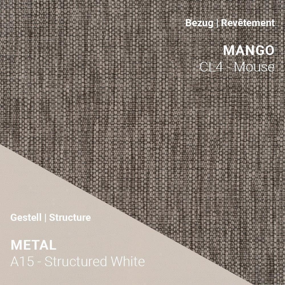 Mango CL4 Mouse auf stapelbarem Stuhl PAMP C1110 mit strukturiert weißem Metallgestell A15