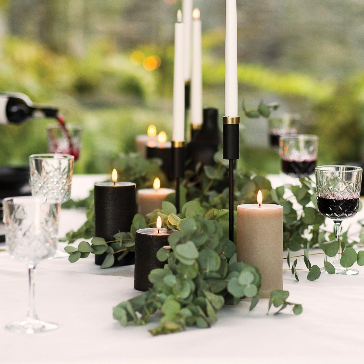 Piffany - Kerze PILLAR RUSTIC LED Uyuni - Forest Black Ø7.8 x 10cm - UL-PI-FB78010 | Homestorys