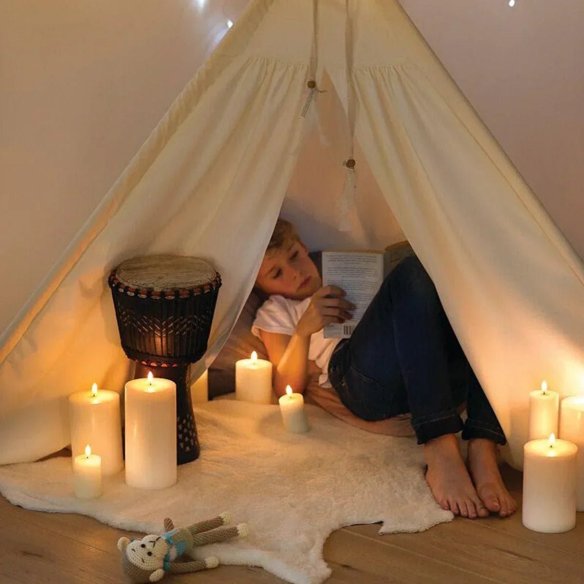 Piffany - Kerze PILLAR RUSTIC LED Uyuni - Sandstone Ø7.8 x 10cm - UL-PI-SA78010 | Homestorys