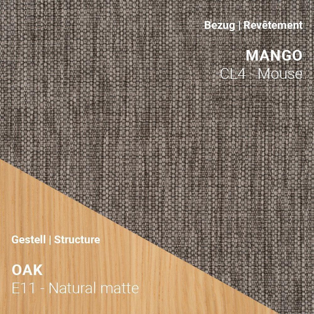 Stuhl SAGA C0110 mit Stoff Mango CL4 Mouse auf Eiche Natural Matte (E11)