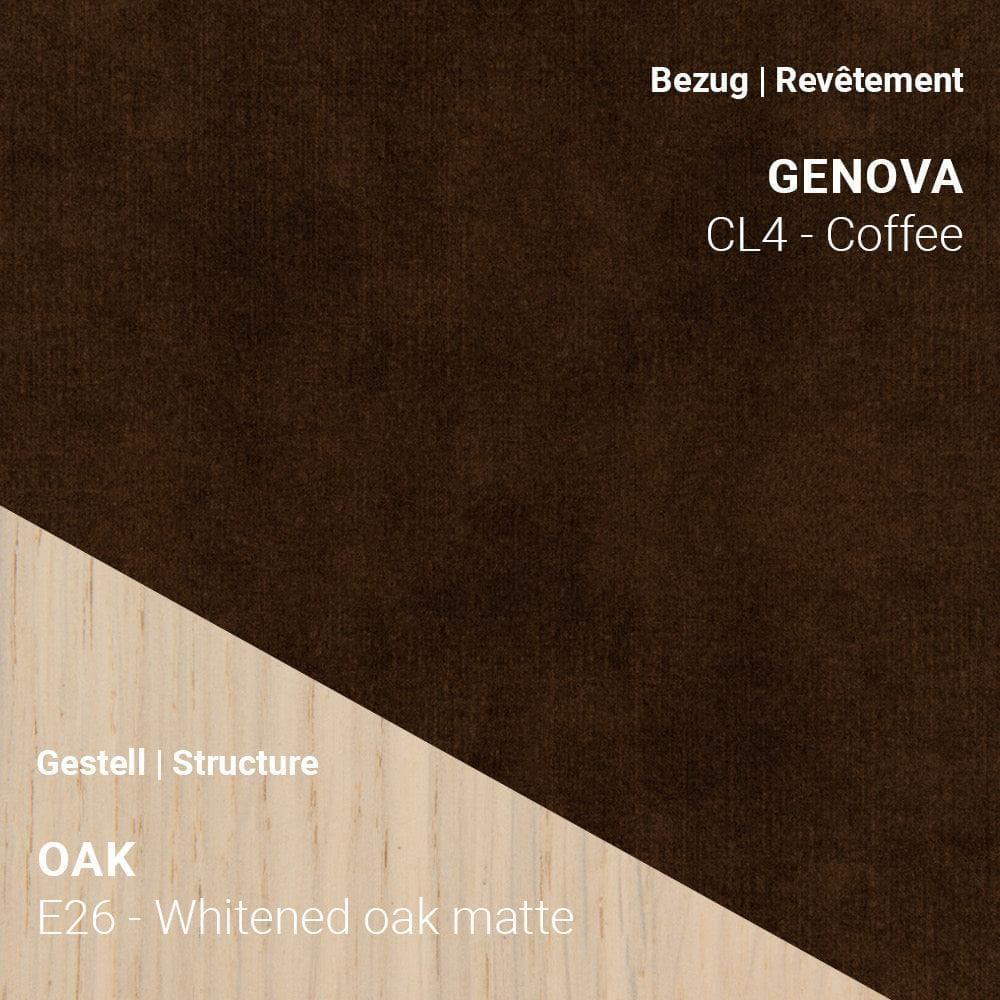Genova CL4 Coffee auf SAGA C0212 mit hellem Eiche Whitened Matte Gestell (E26)