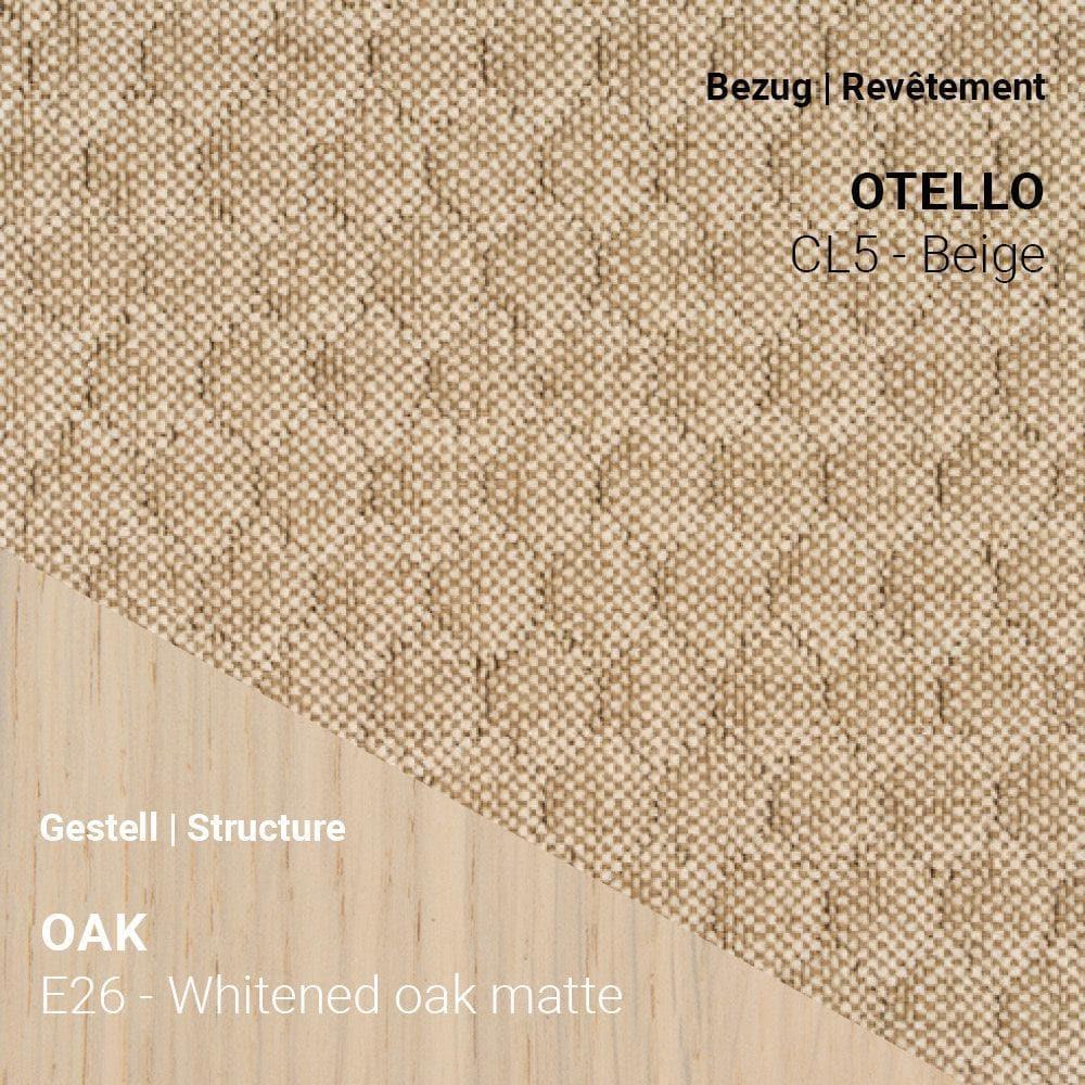 Otello CL5 Beige auf SAGA C0212 mit hellem Gestell Eiche Whitened Matte (E26)