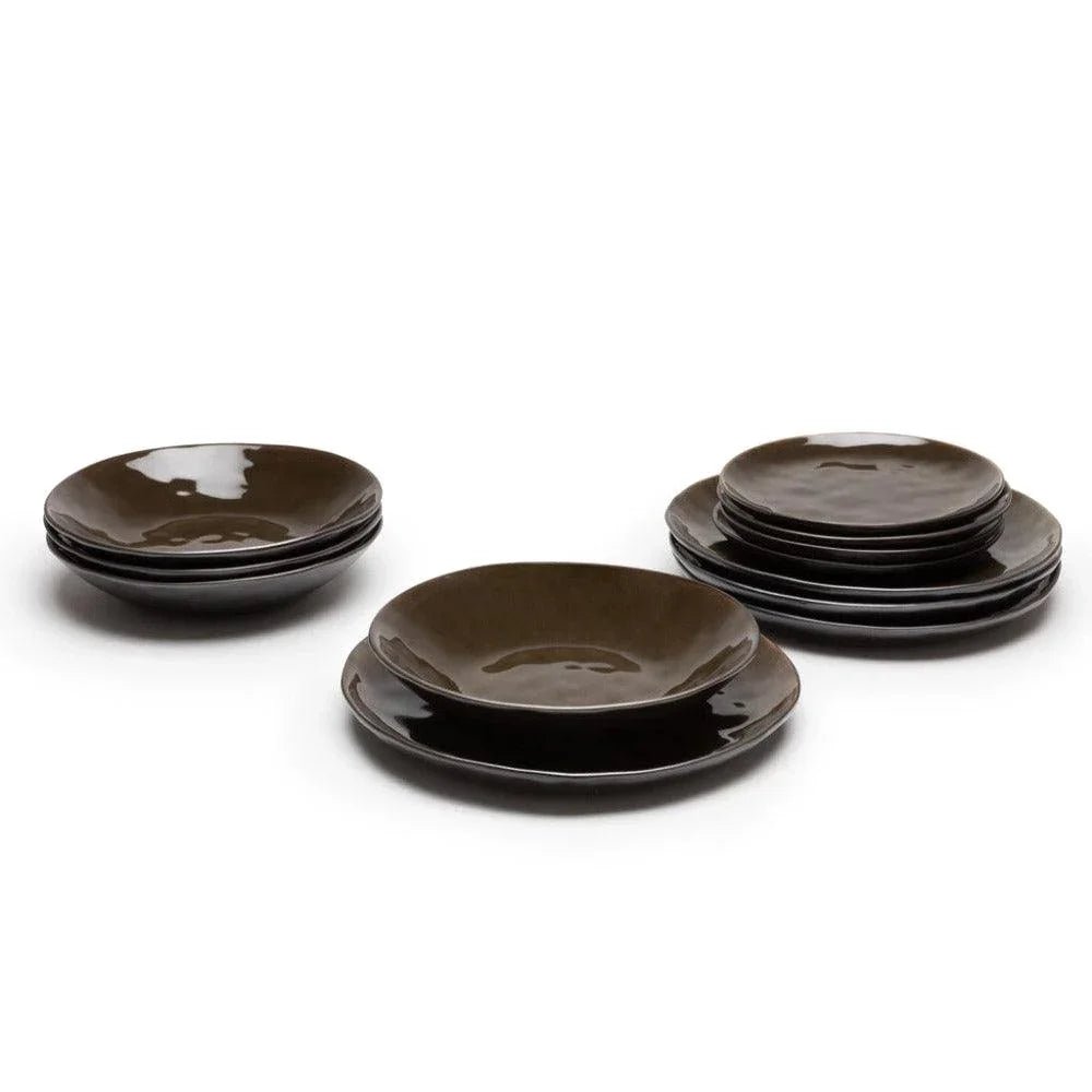 Serax - Teller - Set Dunkelgrau PURE - 4x B1012016 + 4x B1012015 + 4x B1018006 | Homestorys