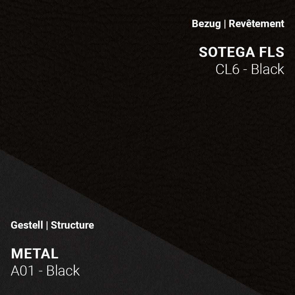 Stoff Sotega FLS CL6 Black kombiniert mit Metallgestell A01 in Schwarz