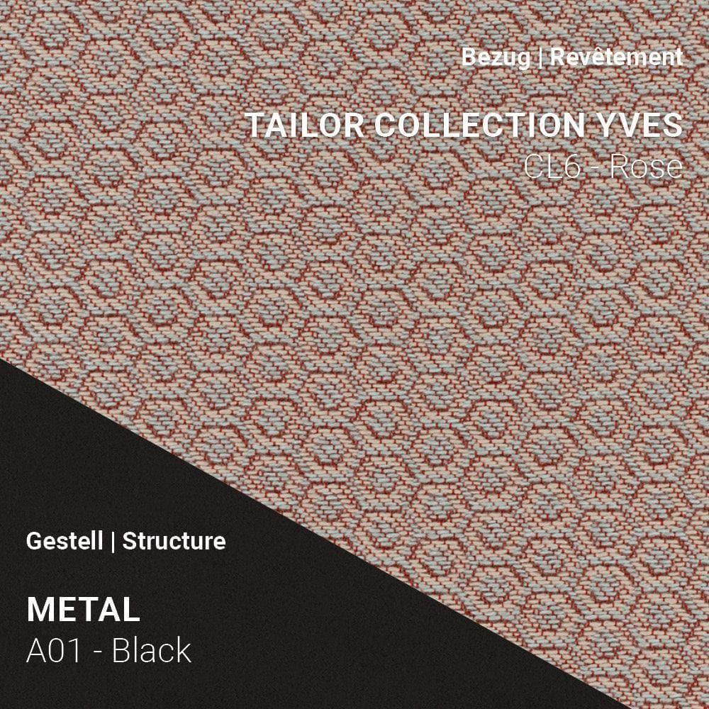 Stoff Tailor Yves CL6 Rose kombiniert mit Metallgestell A01 in Schwarz