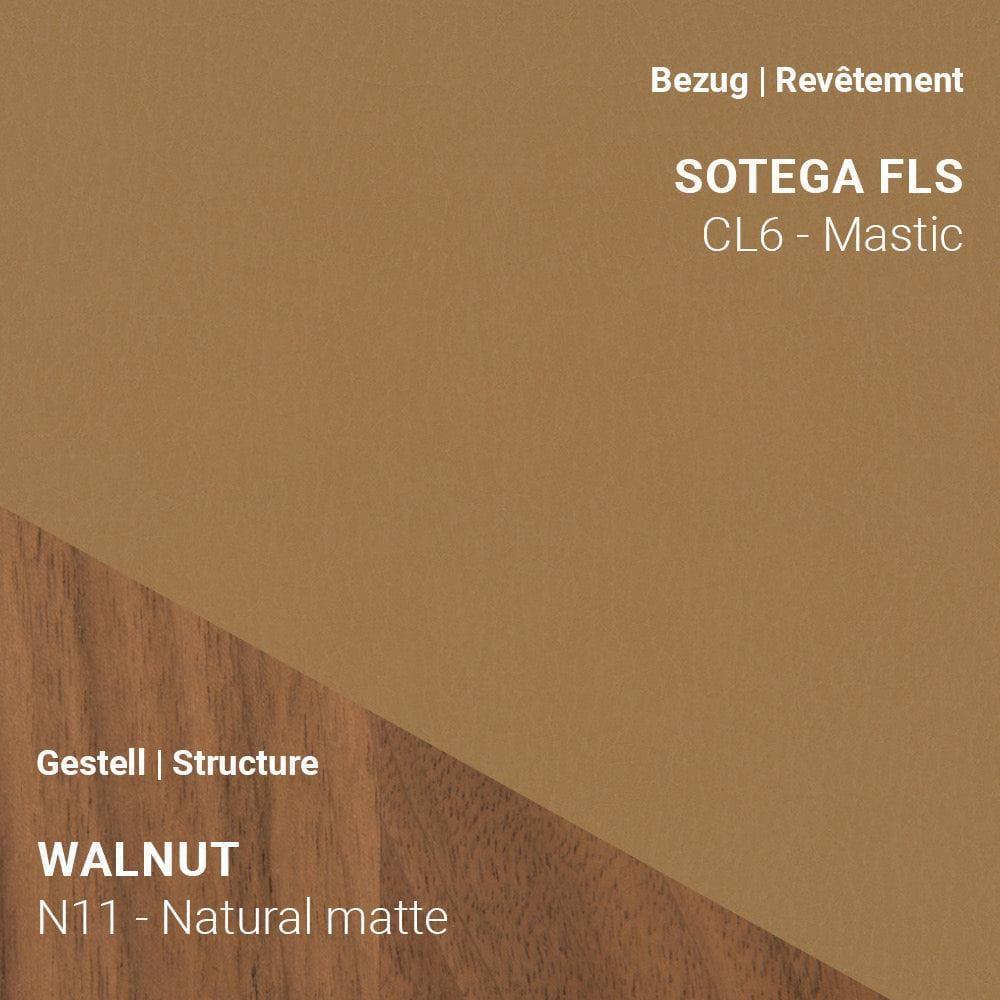 THALIA Sessel mit Stoff Sotega FLS CL6 Mastic und Nussbaumgestell Natural Matte (N11)