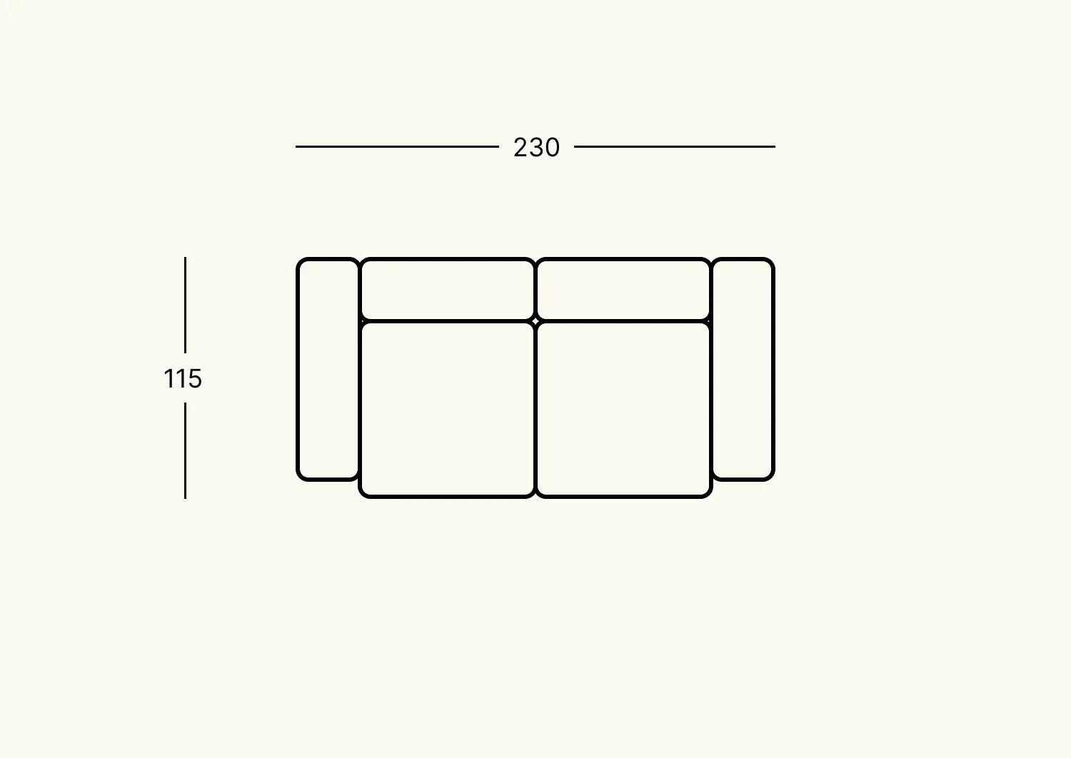 Modular sofa S Velvet - 2 seater
