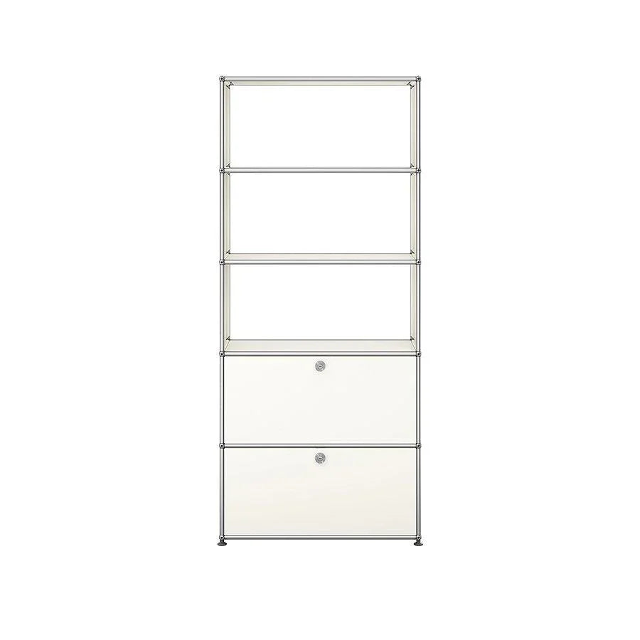 Modernes USM Haller Regal M24 in Reinweiß – puristisches Aufbewahrungssystem für stilvolle Bürogestaltung oder skandinavisches Wohnambiente