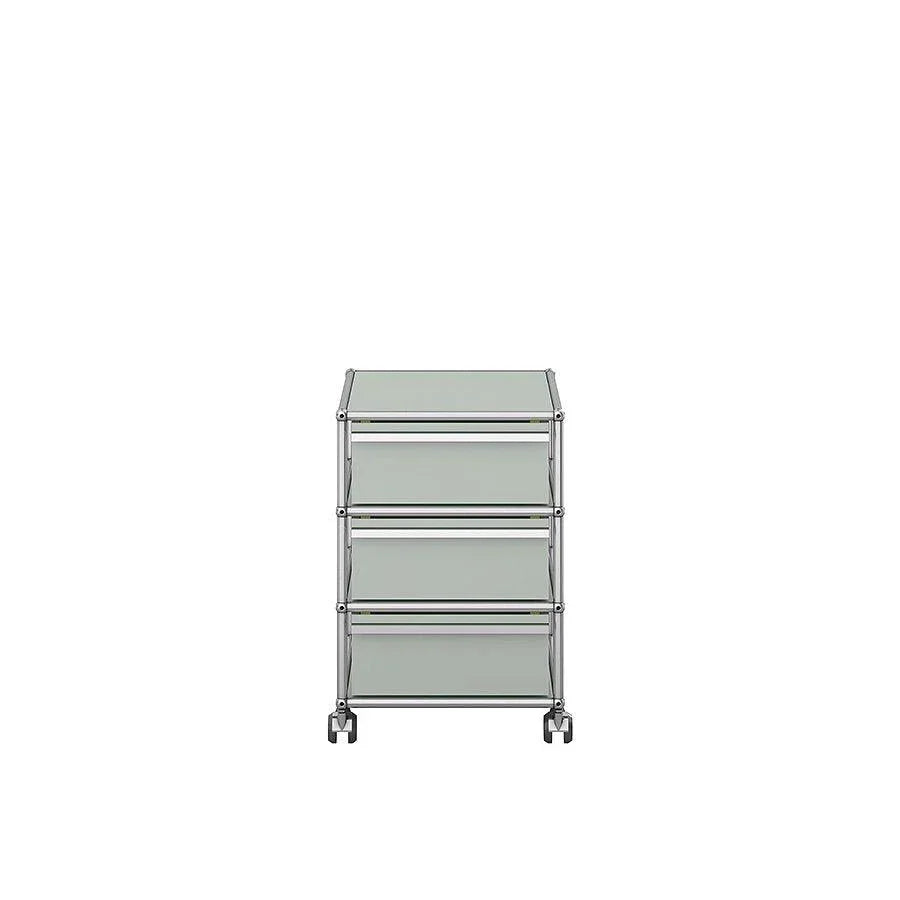 Lichtgrauer USM Haller M26 Rollcontainer – funktionales Aufbewahrungsmöbel für Arbeitszimmer, Agenturen und Homeoffice im zeitlosen Stil