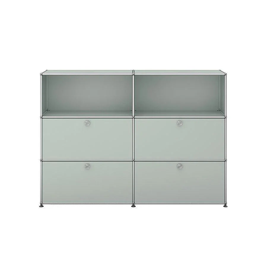 Modulares Sideboard M64 von USM Haller in Lichtgrau – dezente Farbgebung für zurückhaltend stilvolle Raumlösungen