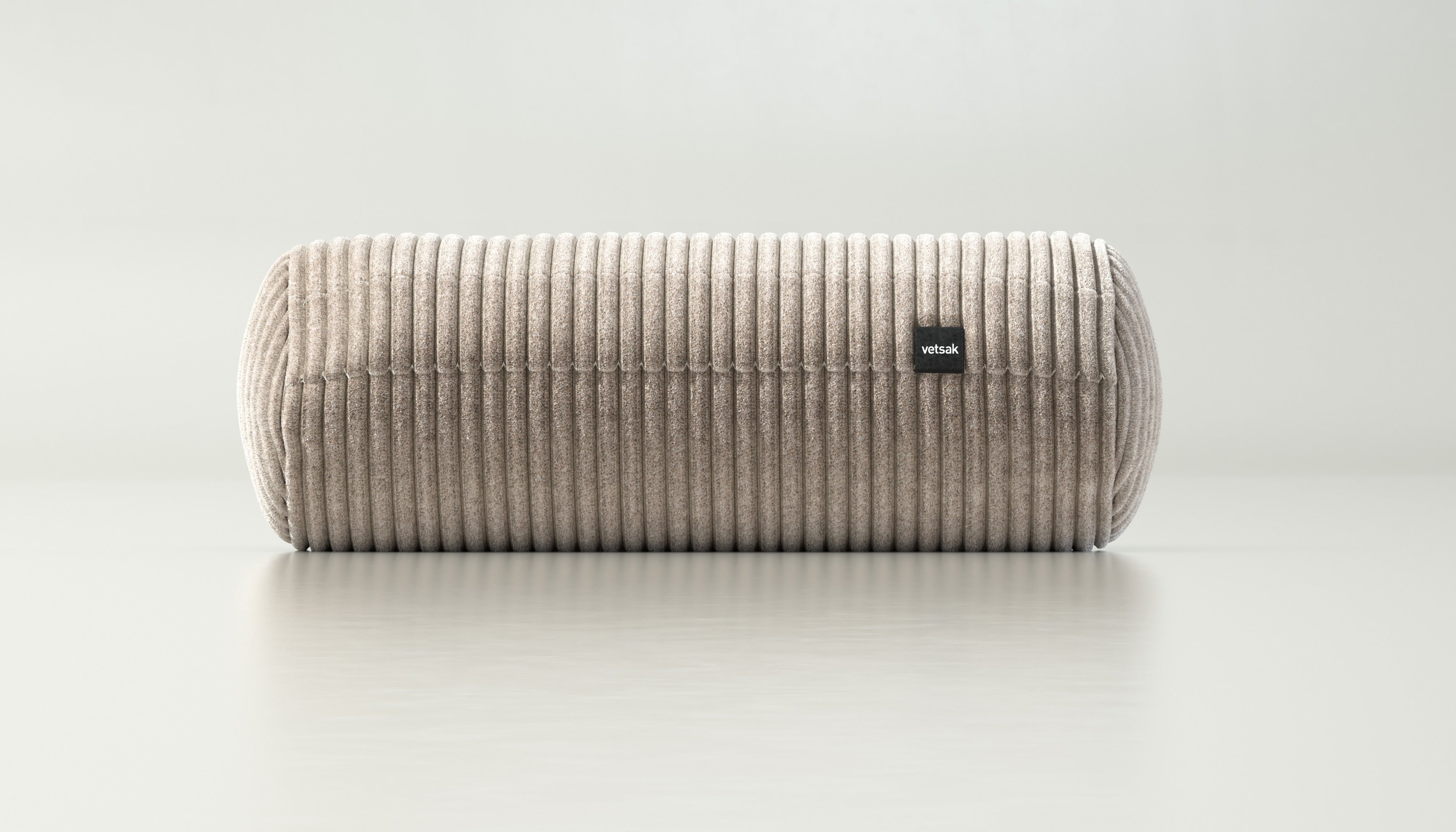 Noodle Kissen von vetsak in Cord Velour Platinum – flexibles Nackenkissen mit modernem Flair