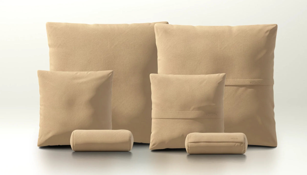 Vetsak - Kissen SET 3 - vetsak-pillow-set03-Leather-Beige | Homestorys
