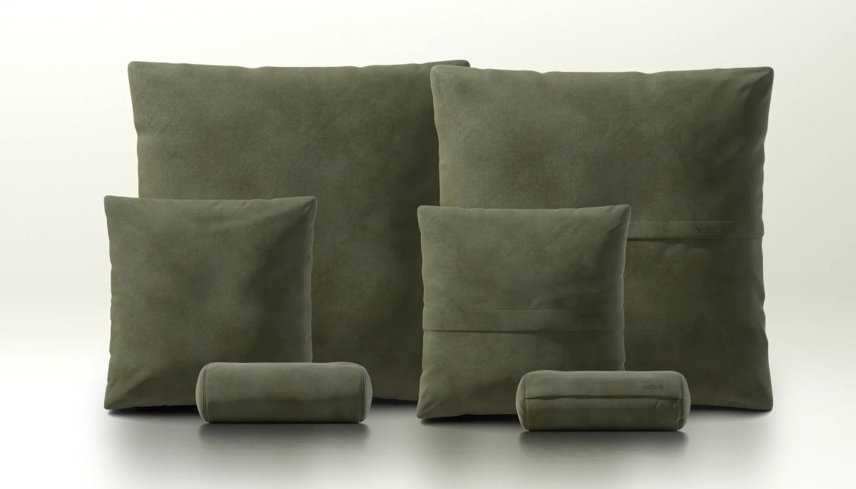 Vetsak - Kissen SET 3 - vetsak-pillow-set03-Leather-Olive | Homestorys