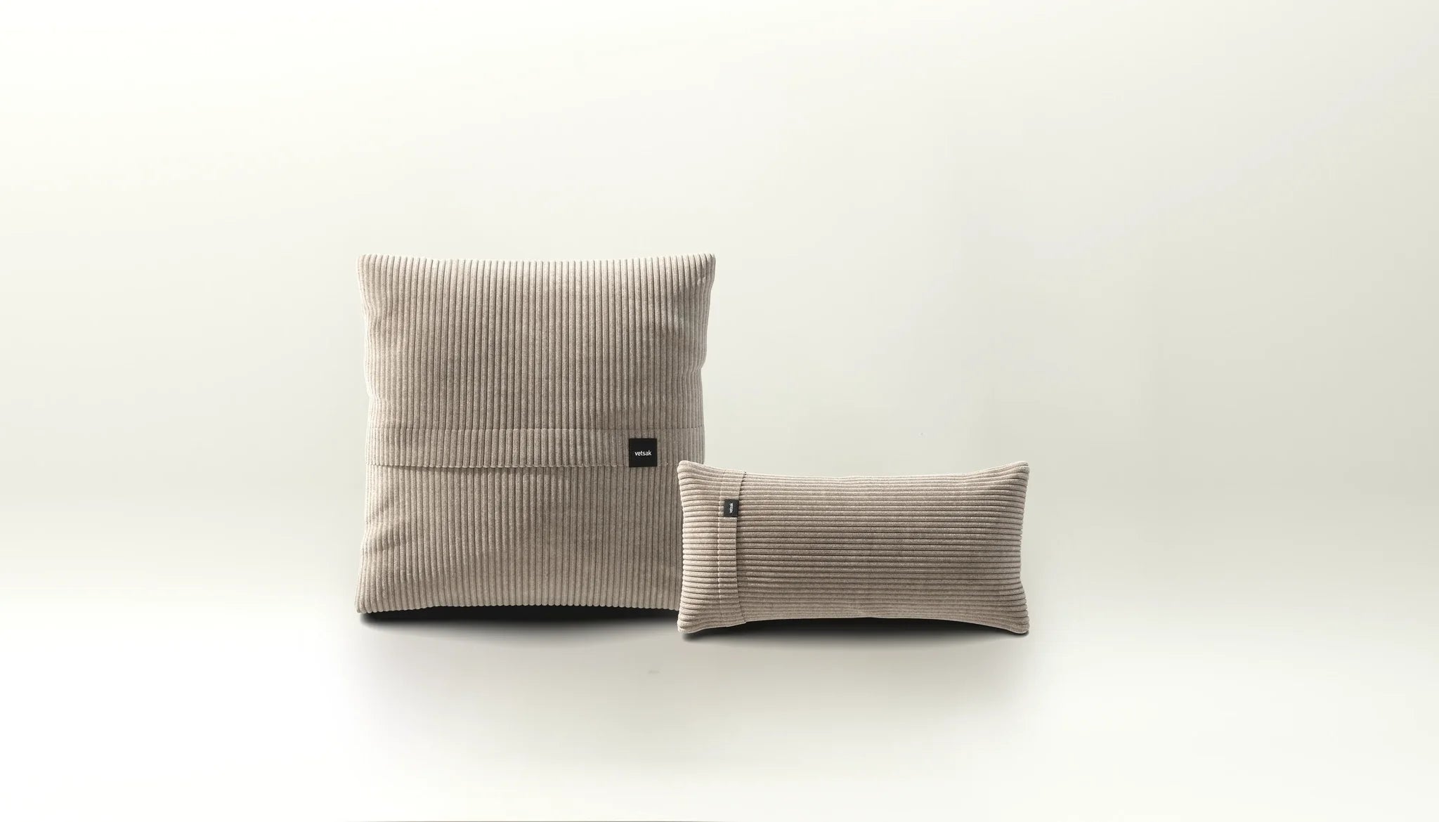 Vetsak Kissen Set 1 in Cord Velour Platinum – stilvolles Kissen in edlem Hellgrau