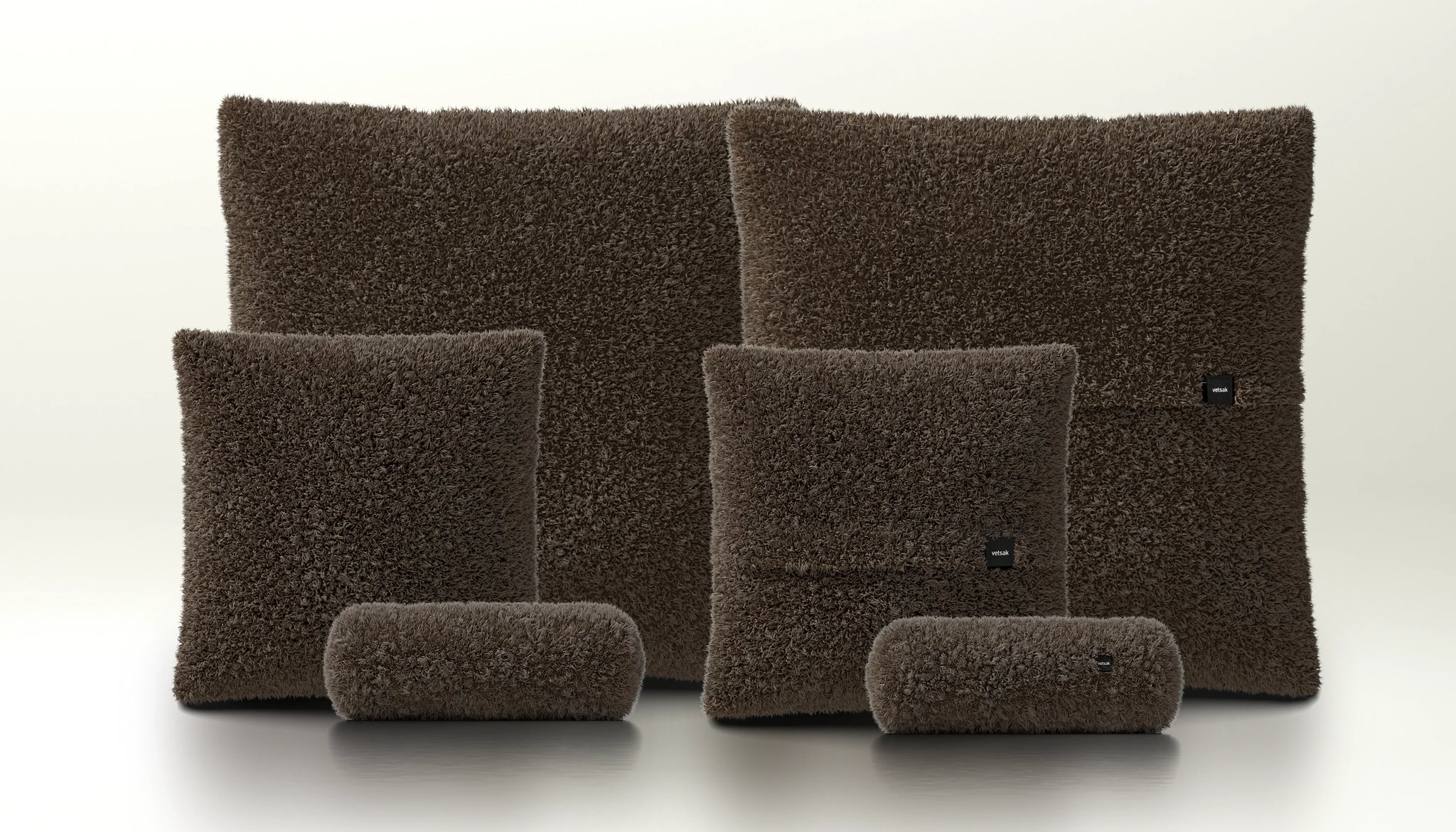 Vetsak Doodle Kissen Set 3 Cacao – gemütliche Kissen in schokoladigem Braun