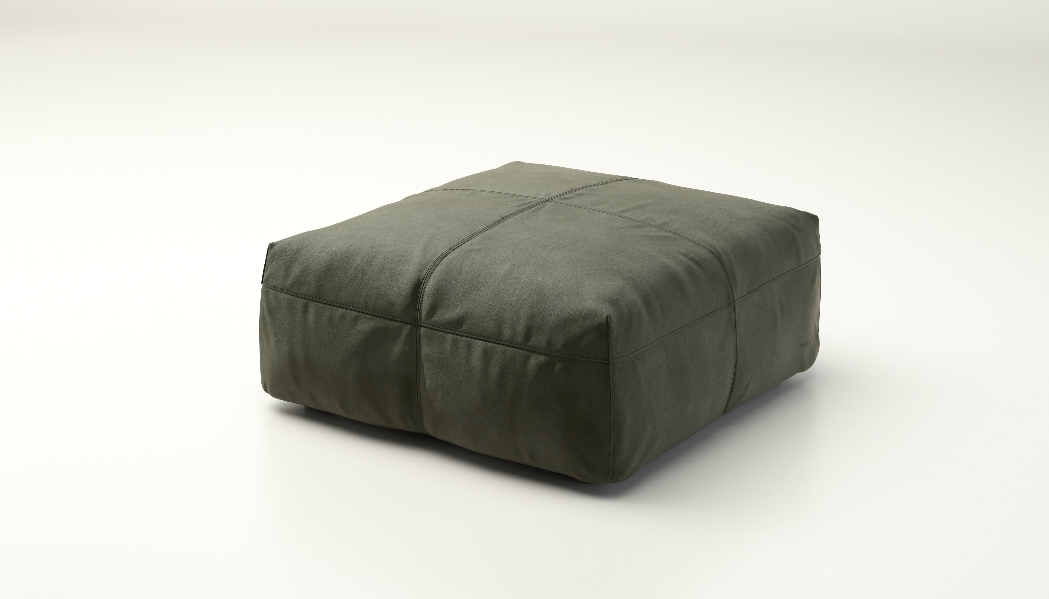 Vetsak Sofa Seat Medium 84x84 cm in Leder Olive – stilvolles Ledermodul in Olivgrün