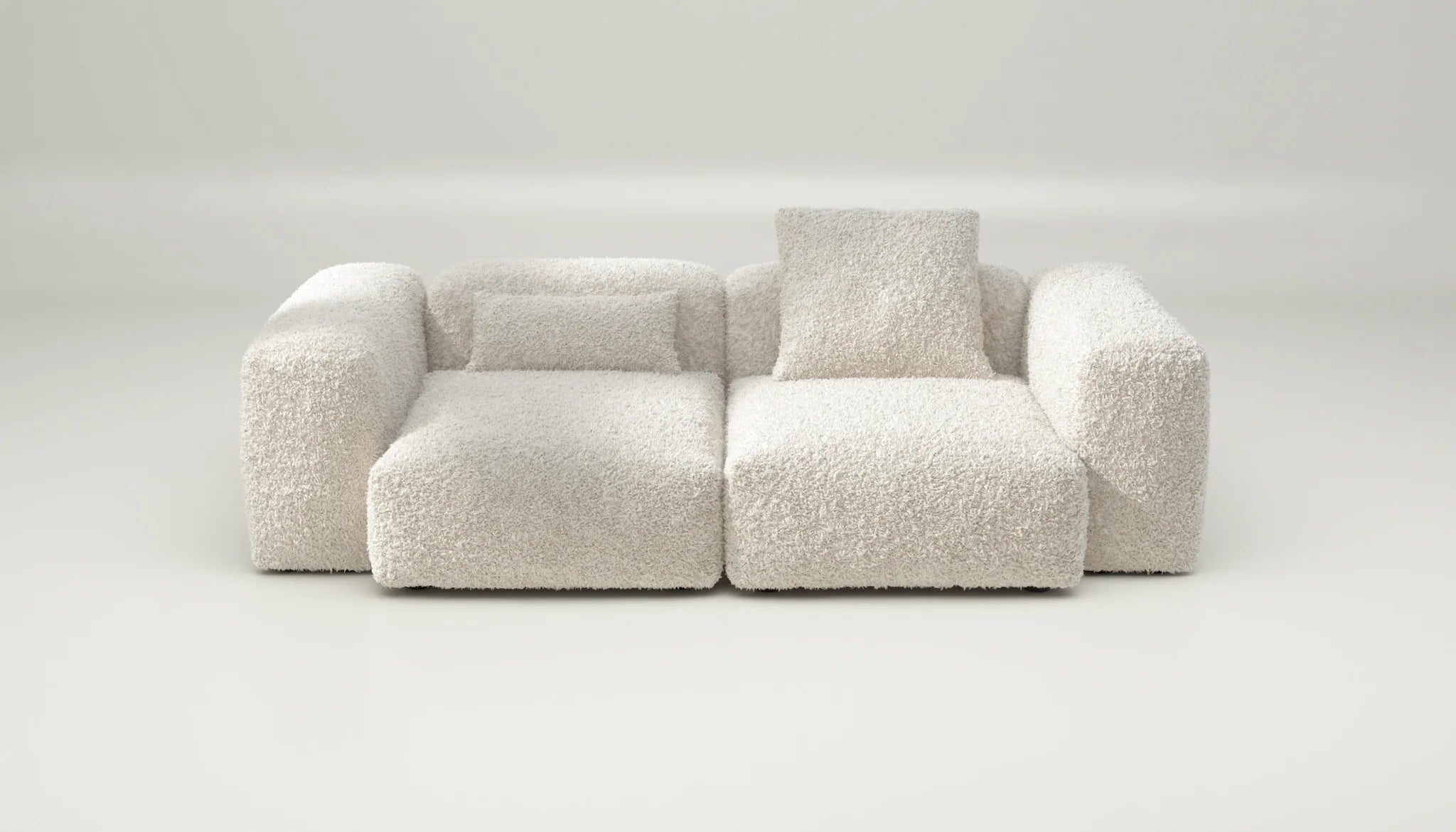 Vetsak Doodle Creme Sofa mit Kissen – modernes modulares System mit weicher Oberfläche